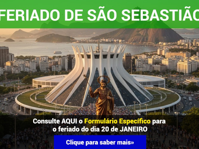 FERIADO DE 20/01/2026 - SÃO SEBASTIÃO